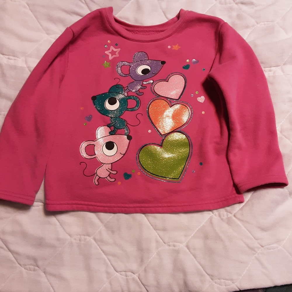 Garanimals Pink 'Mouse 'n Hearts" Sweatshirt Sz 3T
